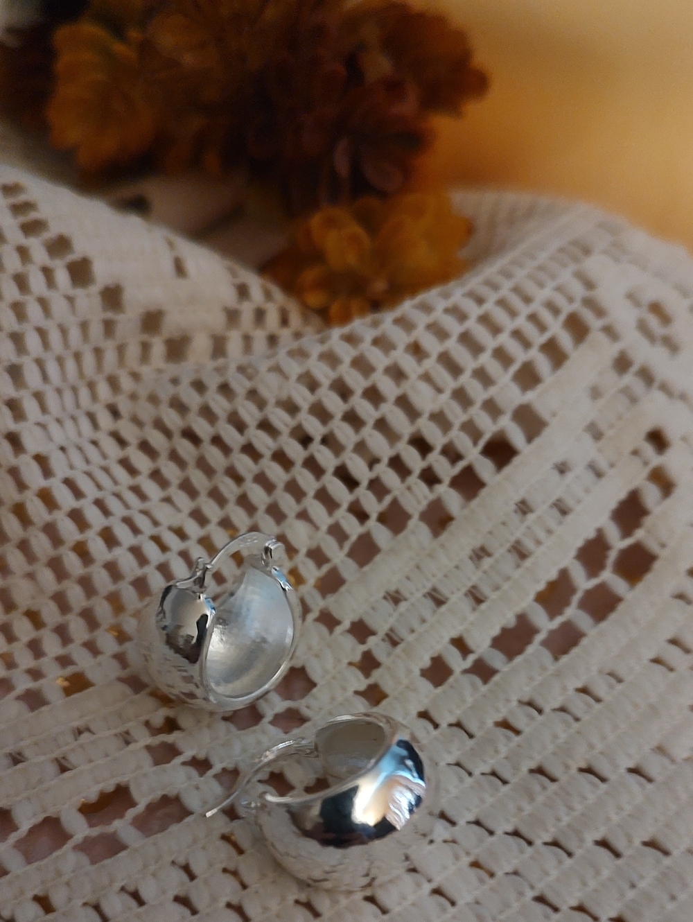 Polished Sterling Silver Hoop Earrings - Women Jewelry